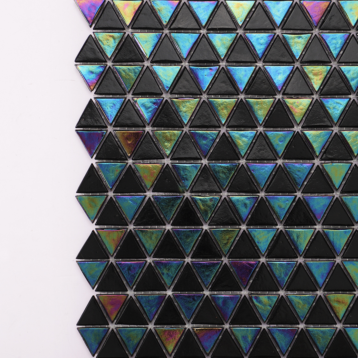 Checkerboard Glass Iridescence Triangle Mosaic Tiles 