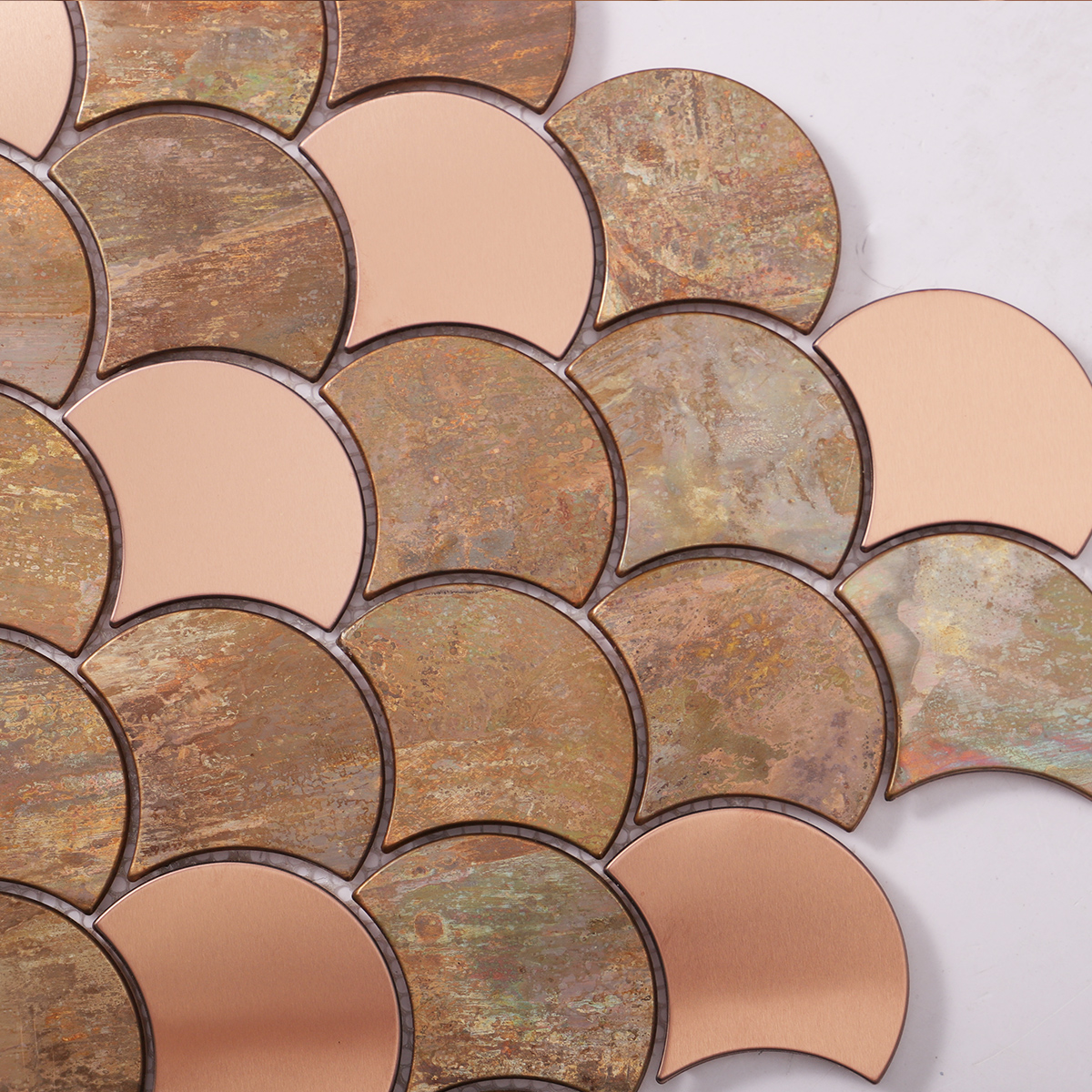 Brass Scale Metal Mosaic Tiles