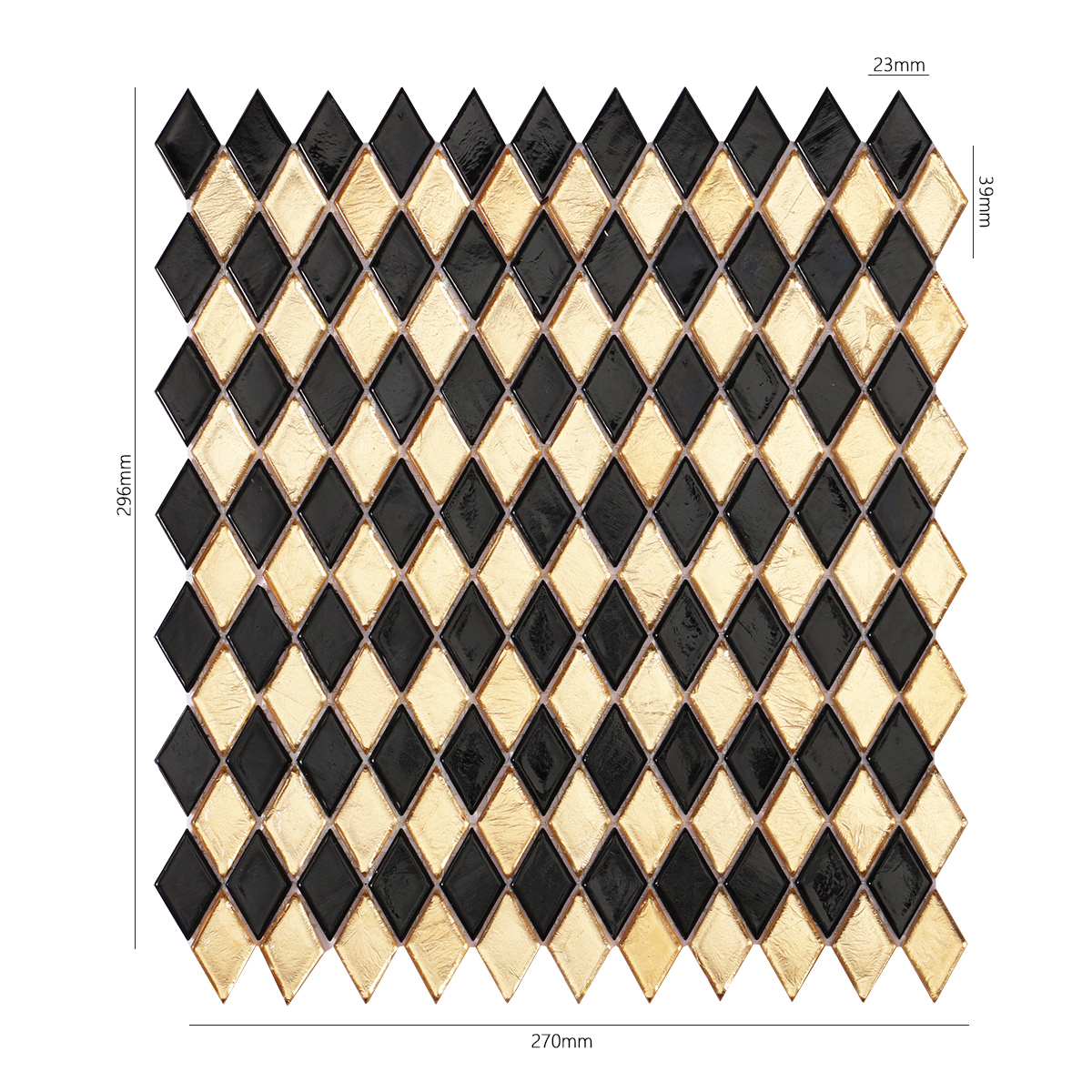 Black Gold Diamond Glass Mosaic Tiles