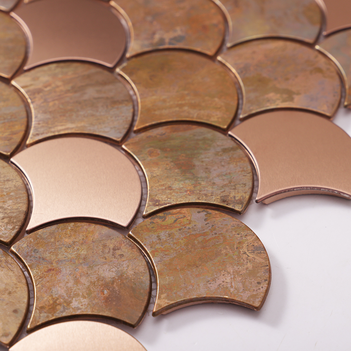 Brass Scale Metal Mosaic Tiles