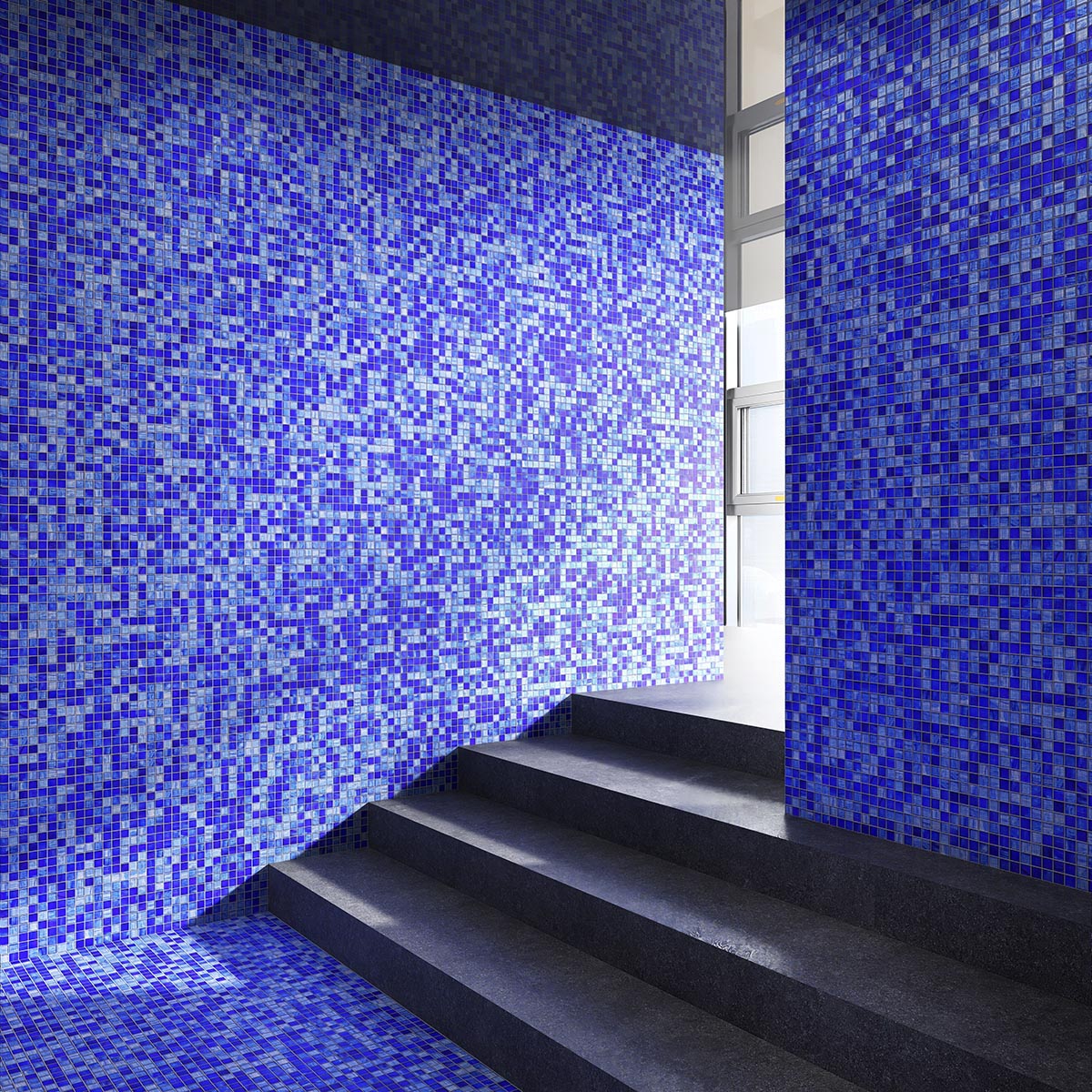 Blue Spa Glass Mosaic Tiles 