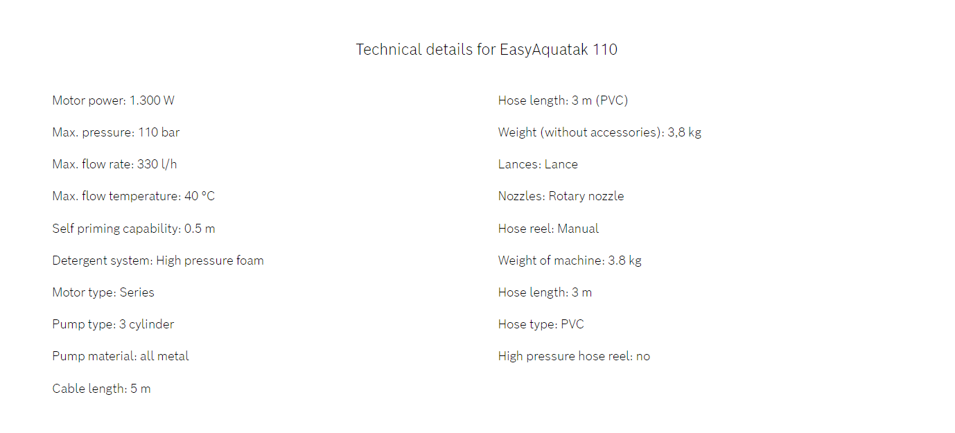 Bosch High Pressure Washer Easy Aquatak 