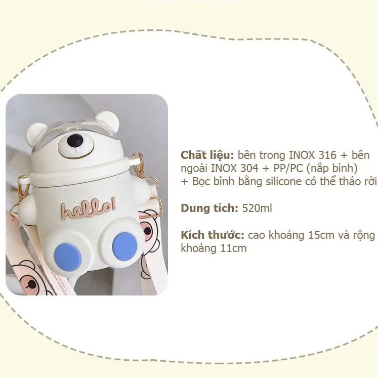 Bình giữ nhiệt HELLO! - 520ml 