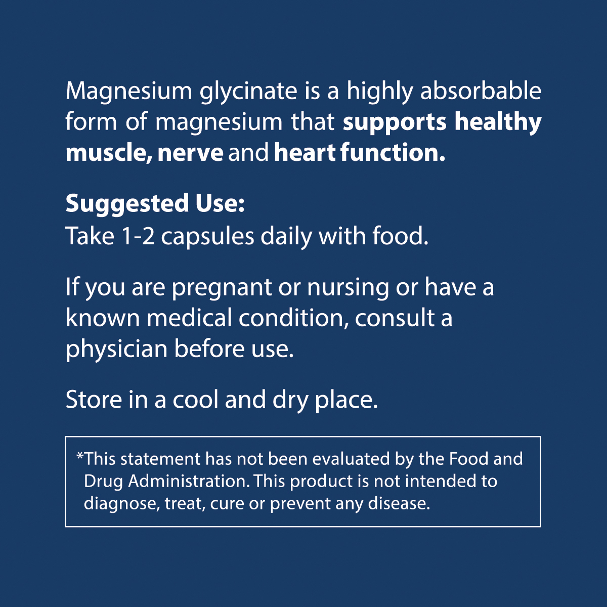 Magnesium Glycinate 500 mg, 60 capsules