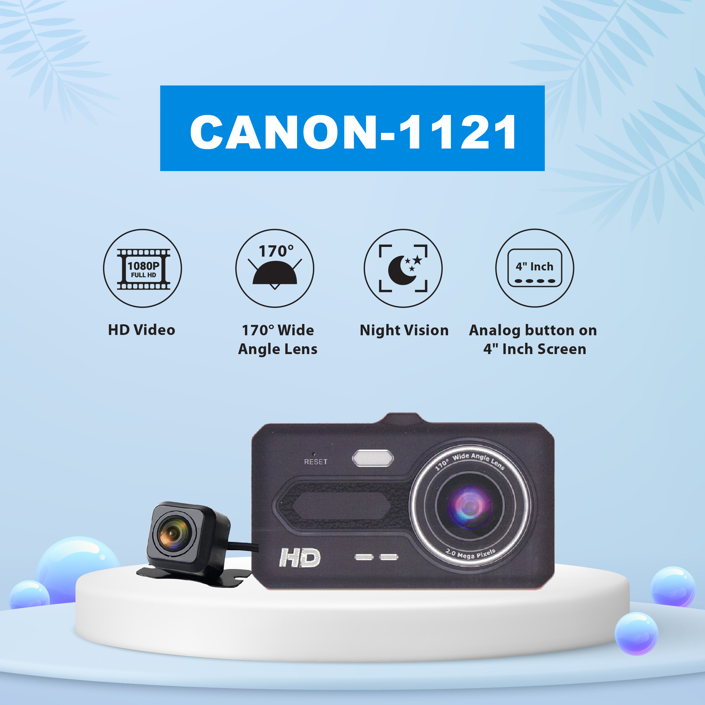 DQ CANON-1121 PTB DVR, 4"CAM,F+R