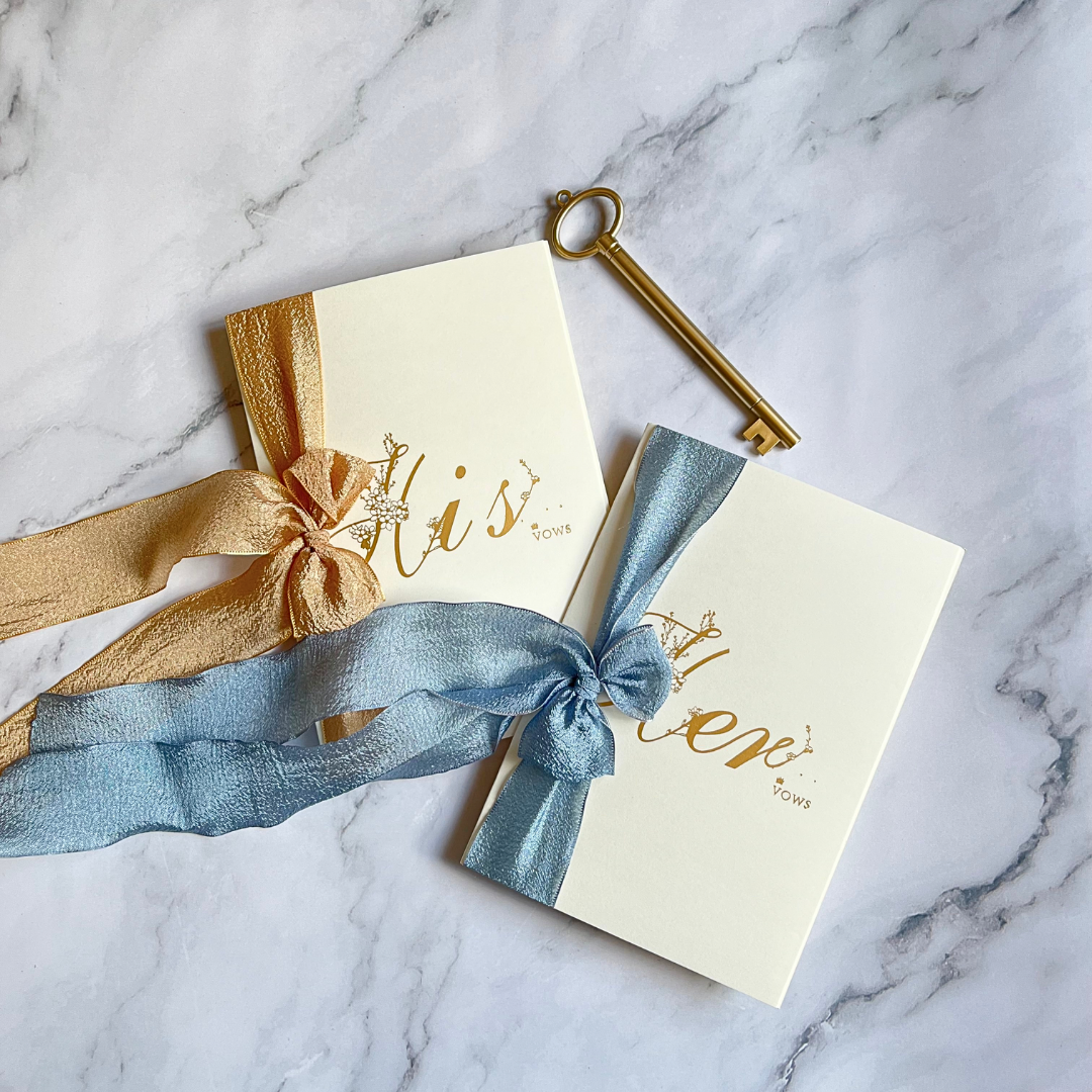 Blue & Gold Vow Cards (His & Her)