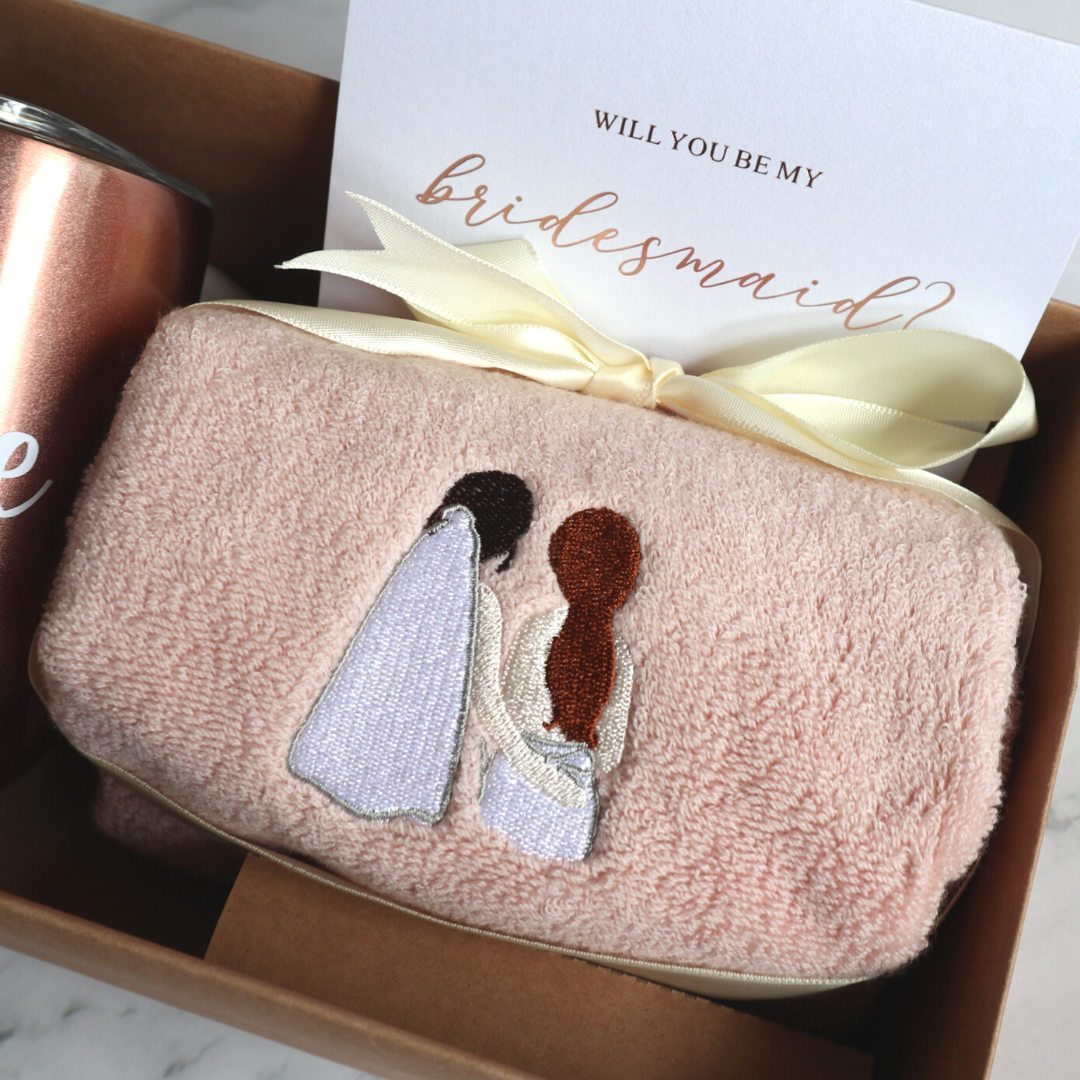 "WFH" Custom Bridesmaids Gift Set With Flask Mug & Towel-Changjiu Chinese Wedding Shop