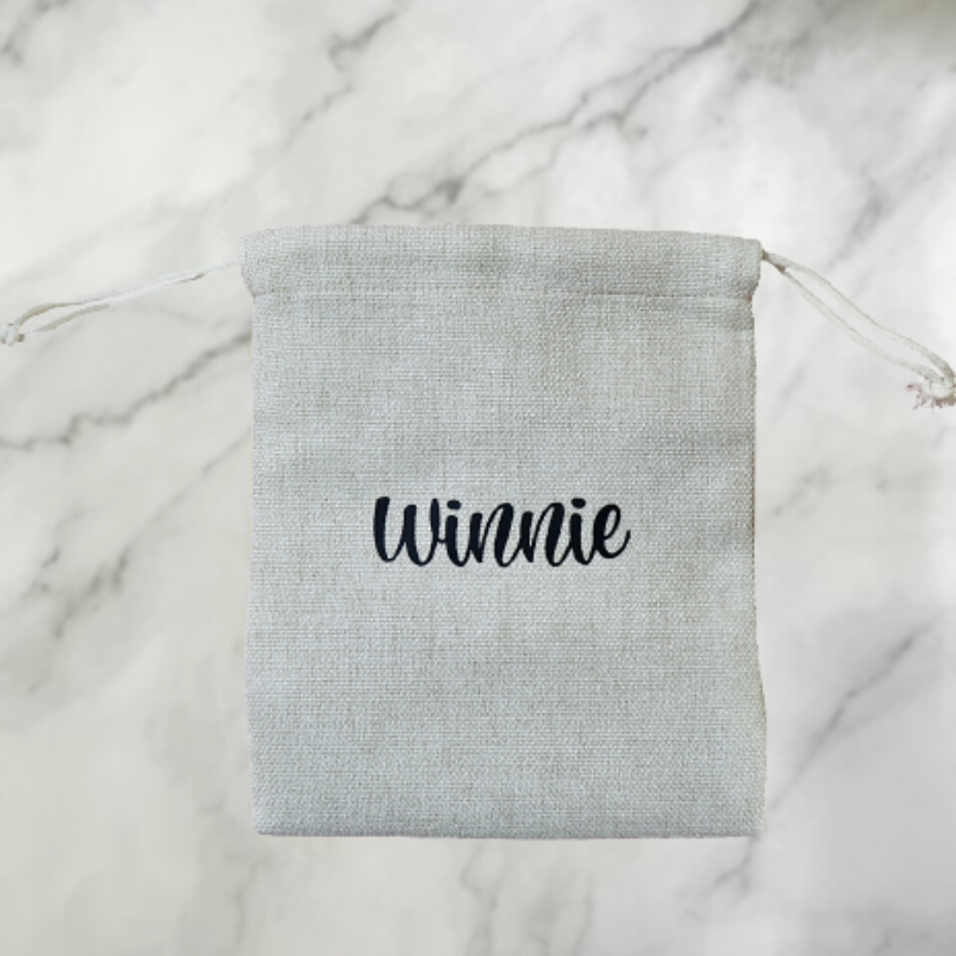 Custom Burlap Canva Drawstring Pouch-Changjiu Chinese Wedding Shop