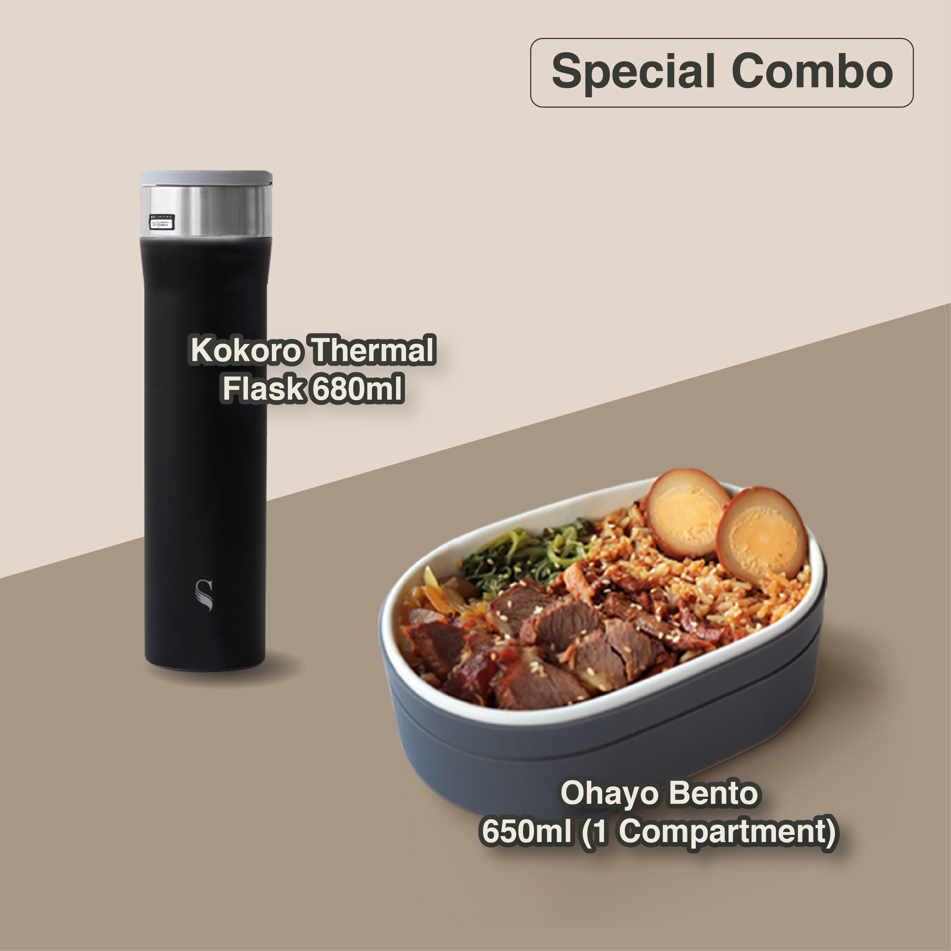Special Combo: Ohayo Bento (S) + Kokoro Flask (L)