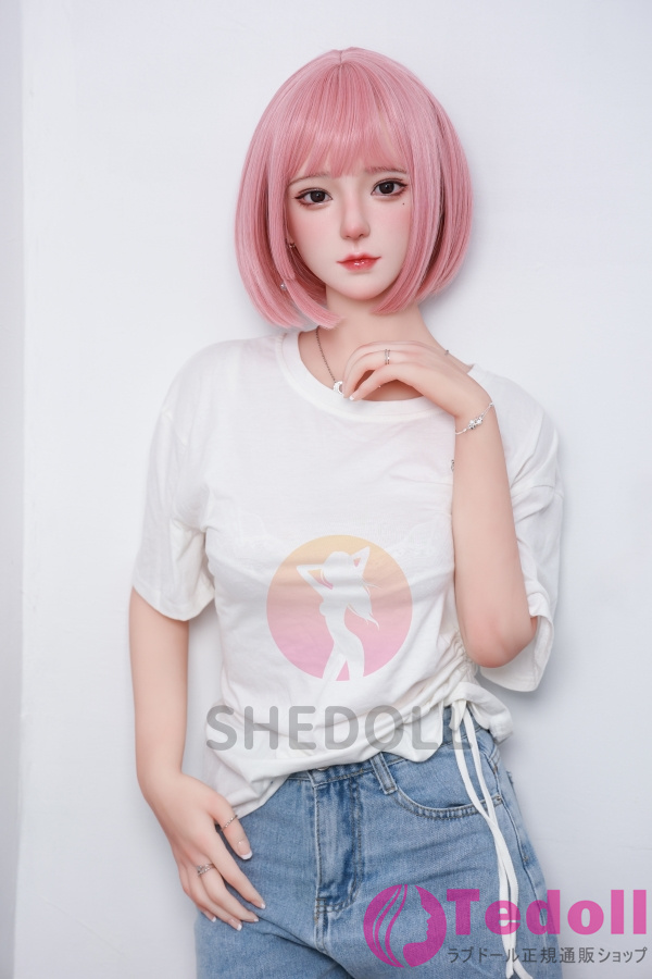SHE DOLL 顾小雨 158cmおすすめ清楚系ラブドール 可愛いピンクの髪リアルドール Cカップ ノーマル肌 掲載画像はシリコンヘッド+TPEボディ