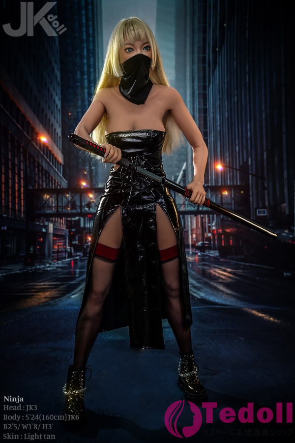 JKDOLL #jk3 Ninja 千亜希 160cmモデル姿 コスプレ 忍者 リアル ラブドール TPE製 Dカップ 小麦肌