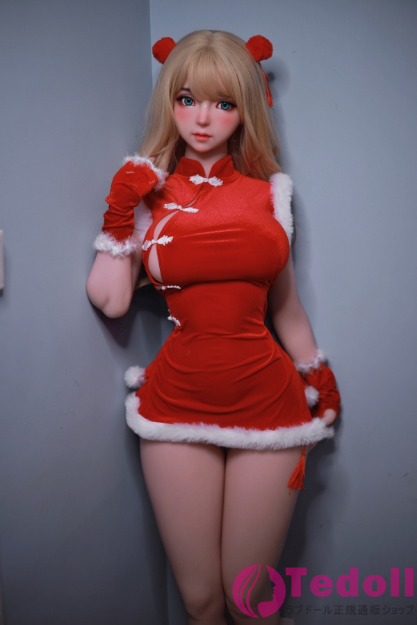 JYDOLL 艾米莉 161cm金髪美人系 クリスマス制服フルシリコン製ラブドール Eカップ ノーマル肌 掲載画像は頭部スターメイク付き