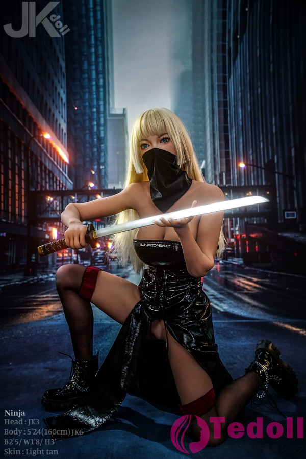 JKDOLL #jk3 Ninja 千亜希 160cmモデル姿 コスプレ 忍者 リアル ラブドール TPE製 Dカップ 小麦肌