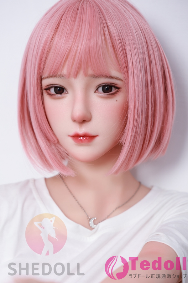 SHE DOLL 顾小雨 158cmおすすめ清楚系ラブドール 可愛いピンクの髪リアルドール Cカップ ノーマル肌 掲載画像はシリコンヘッド+TPEボディ