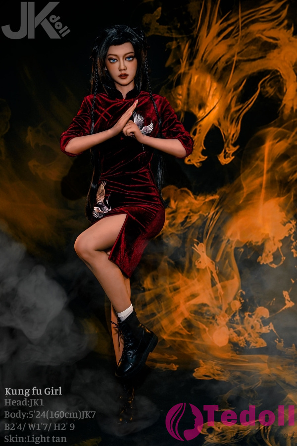 JKDOLL #jk1 Kung Fu Girl 千陽路 160cm カンフーガールラブドール チャイナドレスリアルドール TPE製 Cカップ 小麦肌
