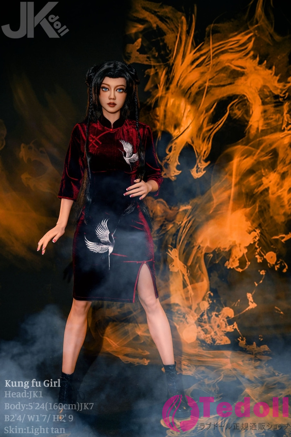 JKDOLL #jk1 Kung Fu Girl 千陽路 160cm カンフーガールラブドール チャイナドレスリアルドール TPE製 Cカップ 小麦肌