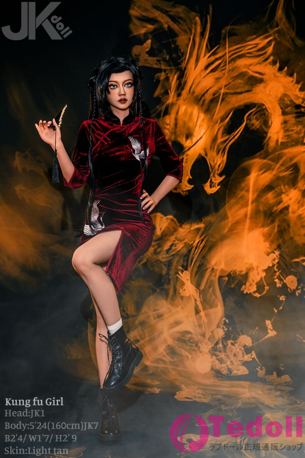 JKDOLL #jk1 Kung Fu Girl 千陽路 160cm カンフーガールラブドール チャイナドレスリアルドール TPE製 Cカップ 小麦肌