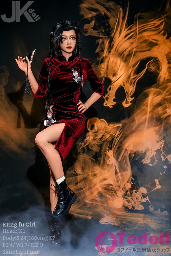 JKDOLL #jk1 Kung Fu Girl 千陽路 160cm カンフーガールラブドール チャイナドレスリアルドール TPE製 Cカップ 小麦肌