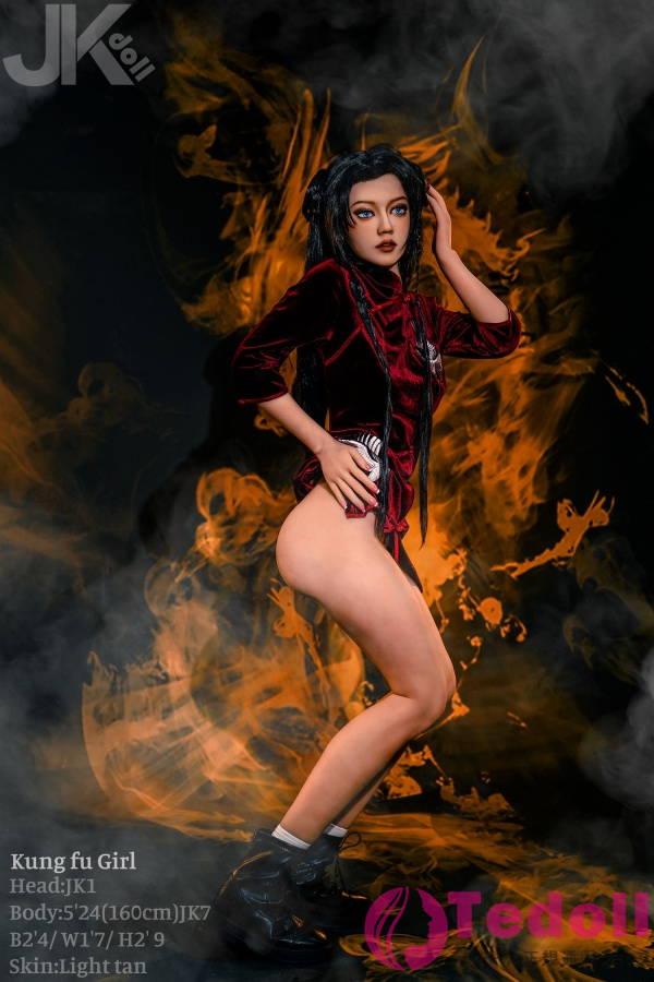 JKDOLL #jk1 Kung Fu Girl 千陽路 160cm カンフーガールラブドール チャイナドレスリアルドール TPE製 Cカップ 小麦肌