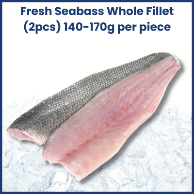Fresh Seabass Whole FILLET (140 -170g x 2pcs) 新鲜金目卢鱼片