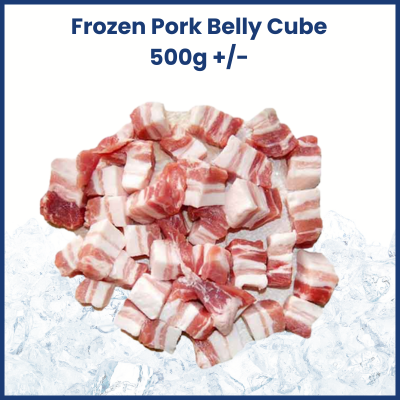Frozen Pork Belly Cube 500g +/- 五花肉块