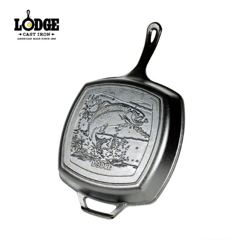 Lodge, Square Grill Pan with Fish