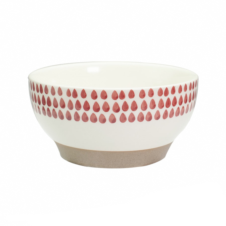 Nest, Ceramic Bowl 6'' Red Raindrop