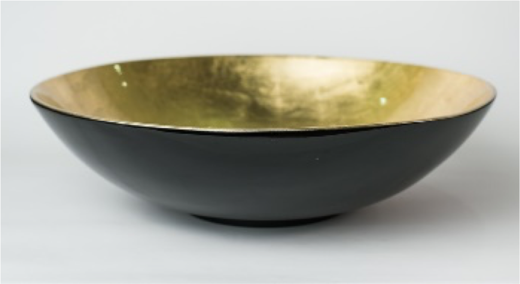Vepro, Glossy Lacquer Deco Bowl- Gold Silver Leaf
