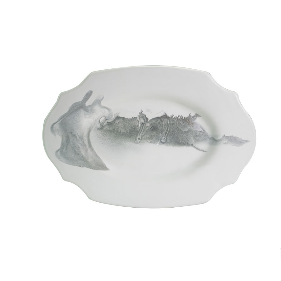 Mystery, Oval Serving Plate White