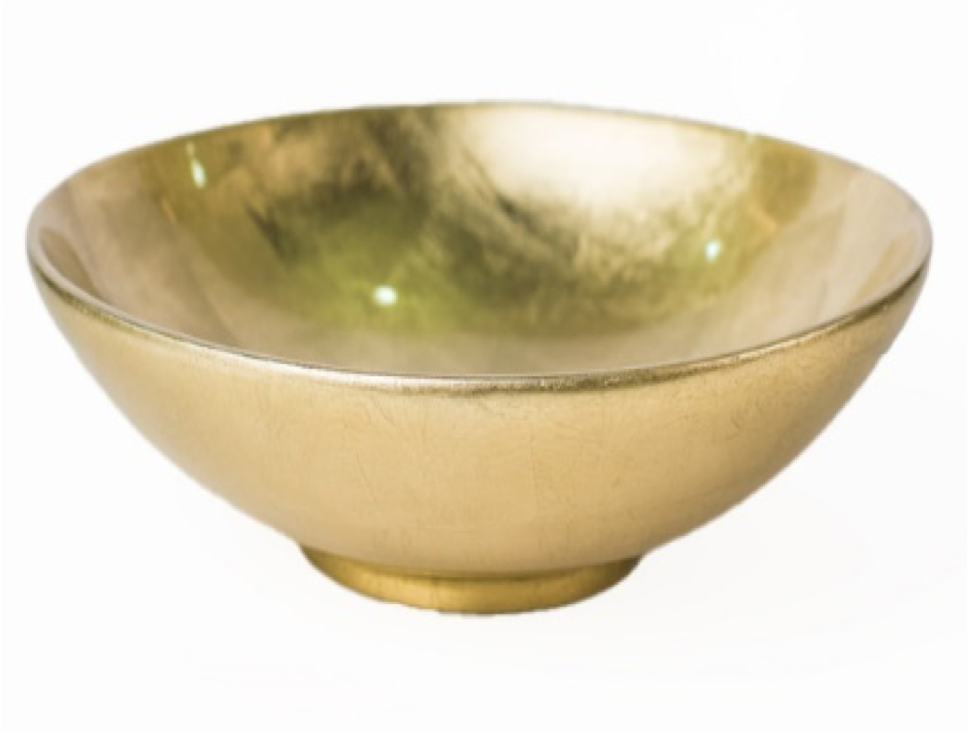 Vepro, Leaf Fruit/Deco Bowl- Golden Silver