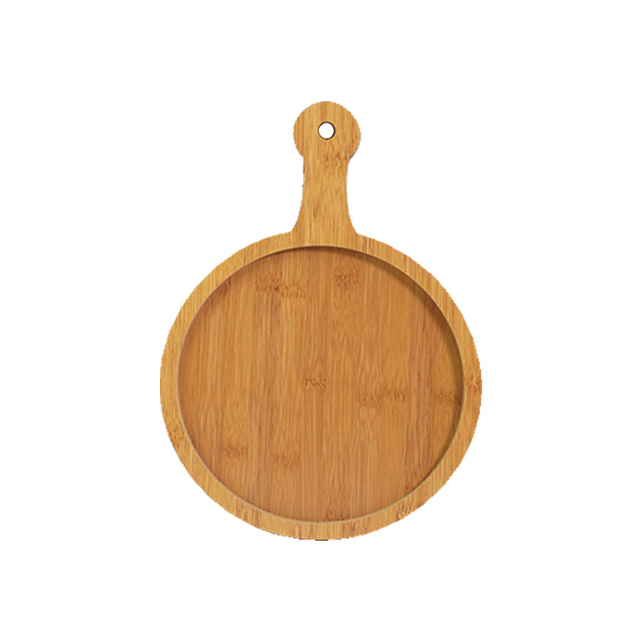 Wooden, Tray- Round C/W handle