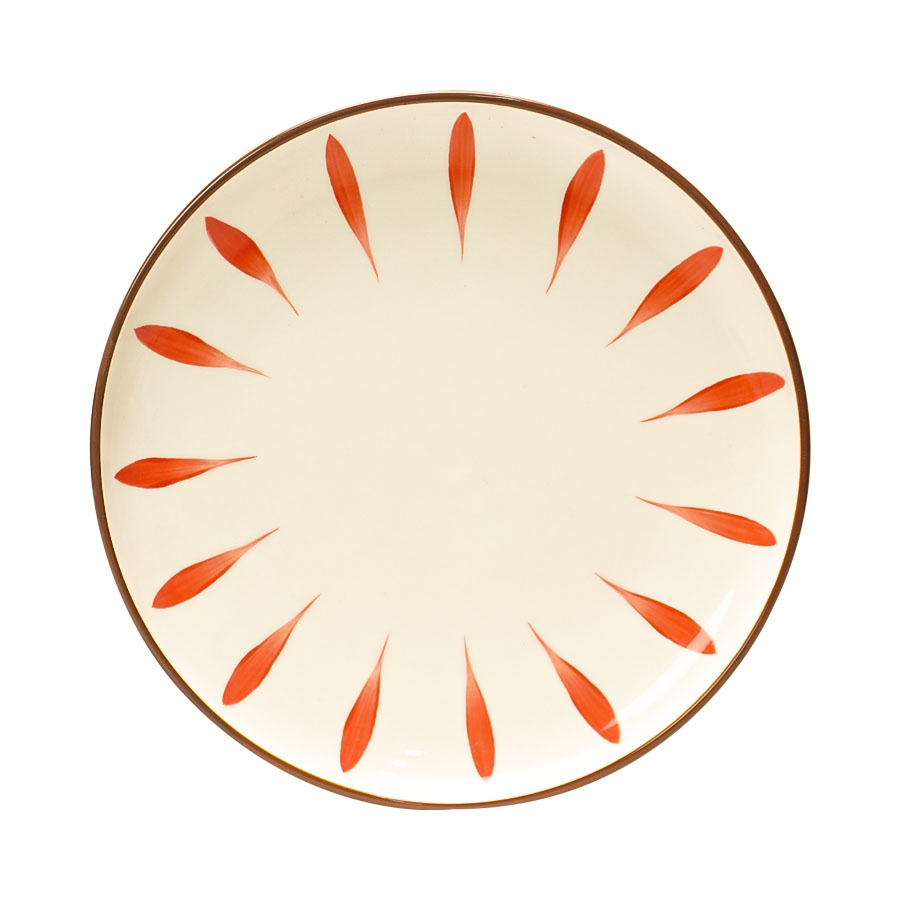 Instyle, Dish Plate 8" Red Leaf