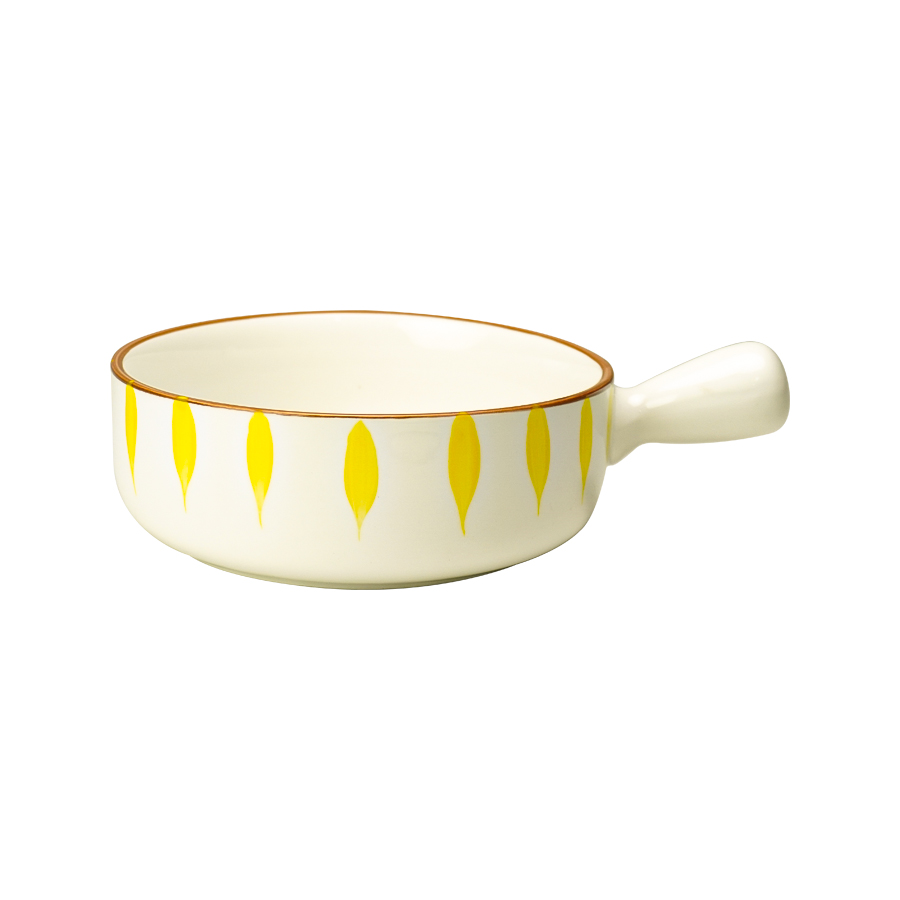 Instyle, Bowl with Handle 8.5" Yellow Leaf