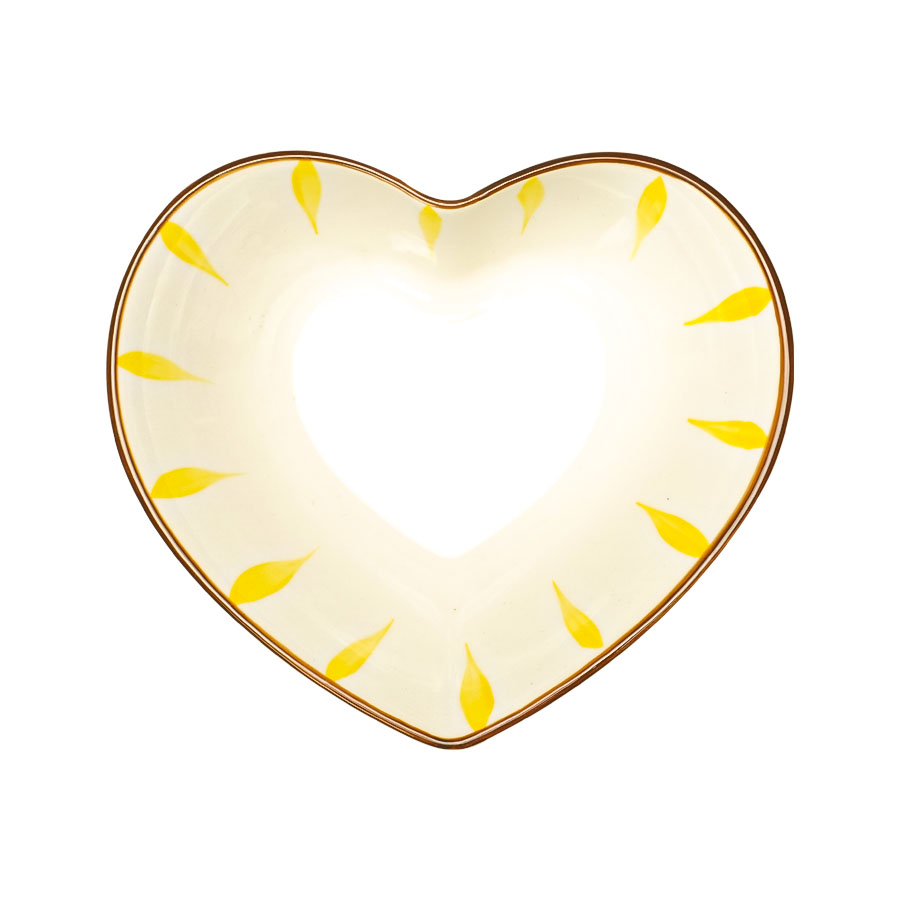 Instyle, Heart Desert Plate 5" Yellow Leaf