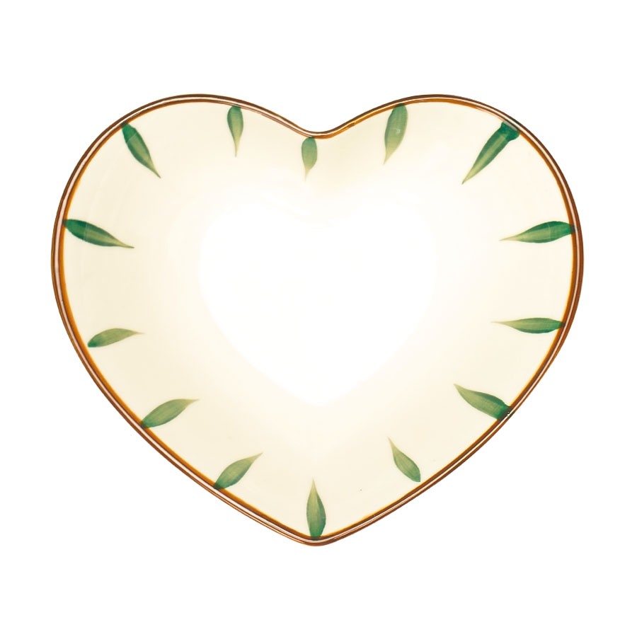 Instyle, Heart Desert Plate 5" Green Leaf