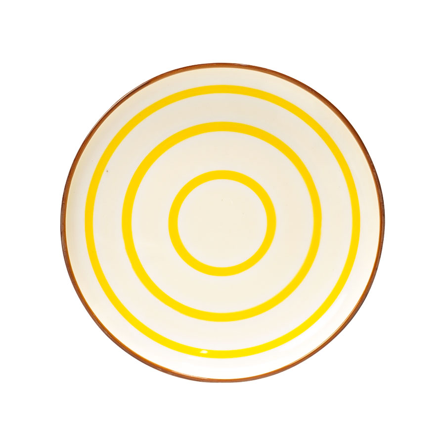 Instyle, Dish Plate 8" Yellow Stripe