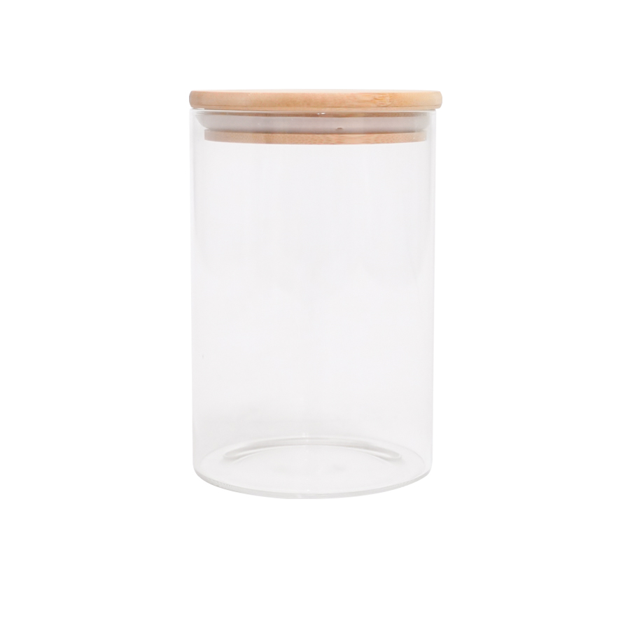 Glass Canister, Wooden Lid, 1000ml
