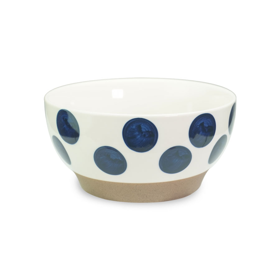 Nest, Ceramic Bowl 6'' Blue Polkadot