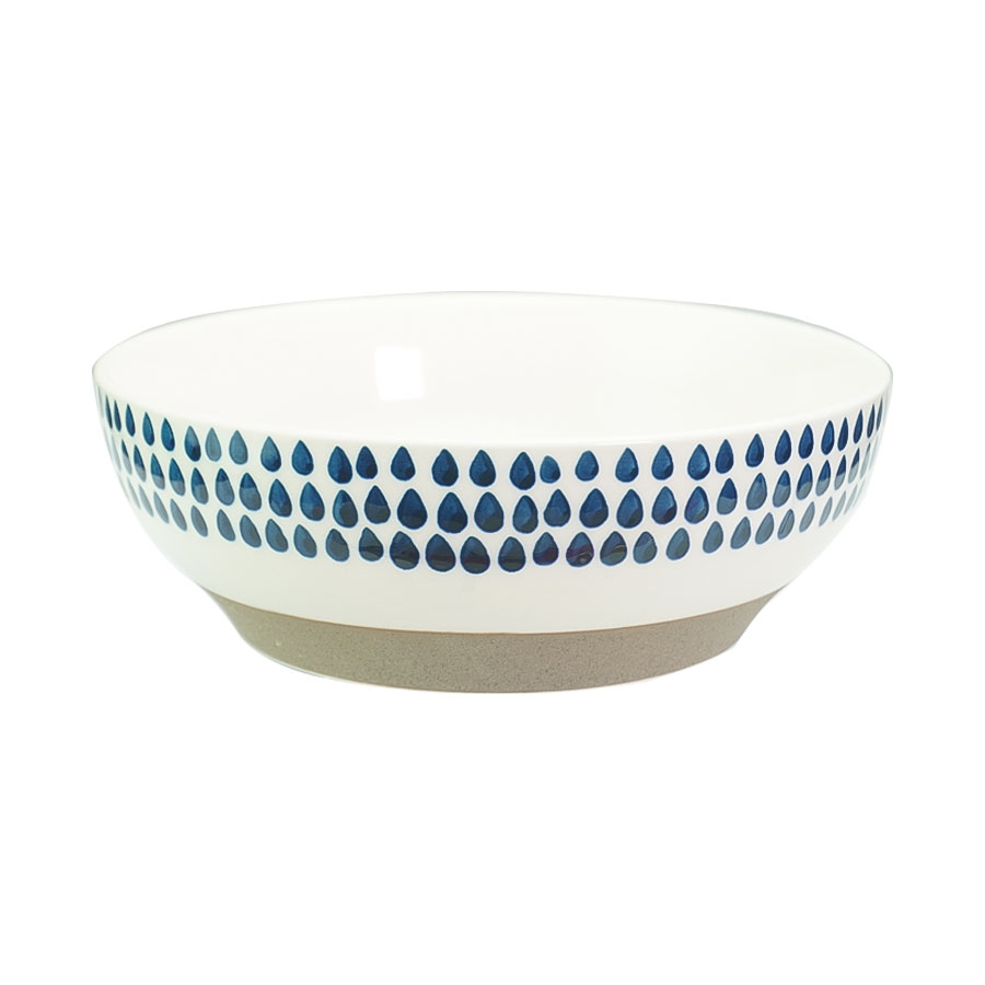Nest, Ceramic Soup Plate 8'' Blue Raindrop