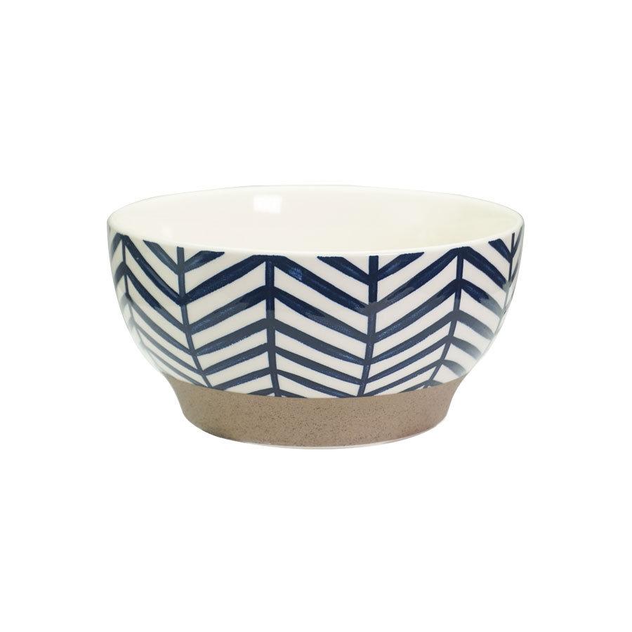 Nest, Ceramic Bowl 6'' Blue Leaf
