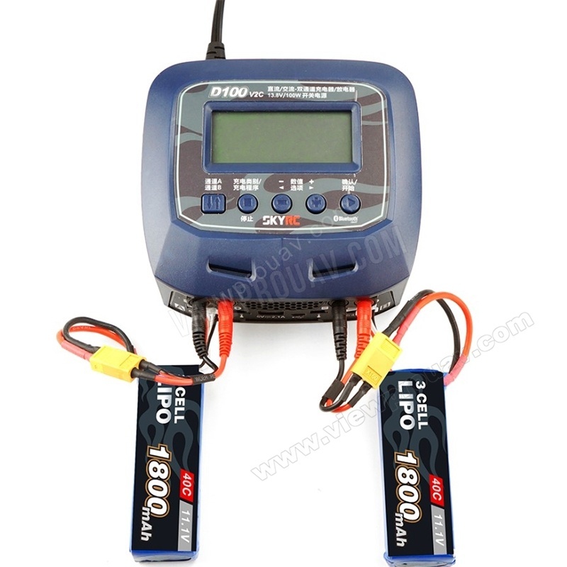 Skyrc D100 V2 Charger Twin-Channel AC/DC LiPo 1-6s 2x100W Dual Balance Charger Discharge for LiPo/ LiFe/ LiIon App control-Viewpro_03