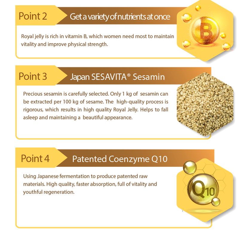 Taiwan No.1 Angel LaLa Royal Jelly/Sesamin/Insomnia/CoQ10/Vitamin E