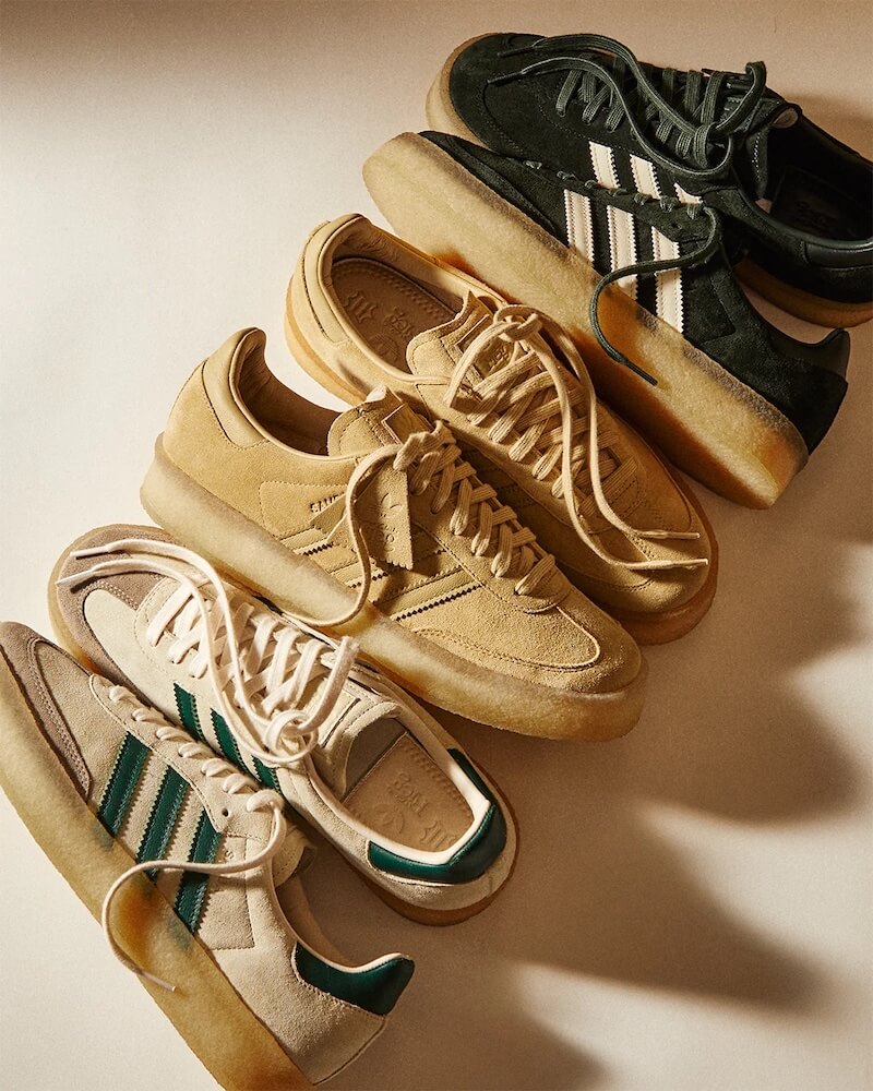 3月24日発売【KITH x Clarks x adidas samba】サンバの伝統的な要素にコラボならではのディテールアレンジをプラス