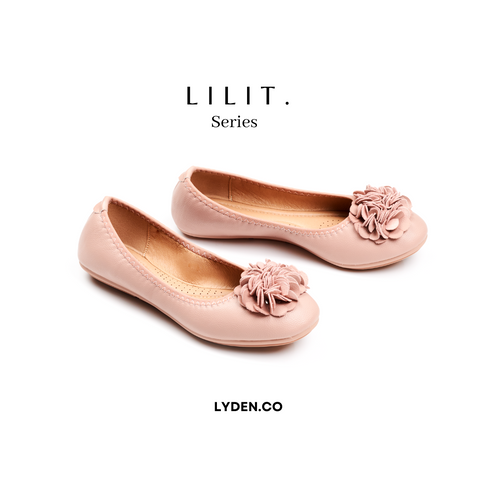 Lyden Lilit Series - Floral PU Leather Ballet Flat (Pink) (Pre-Order