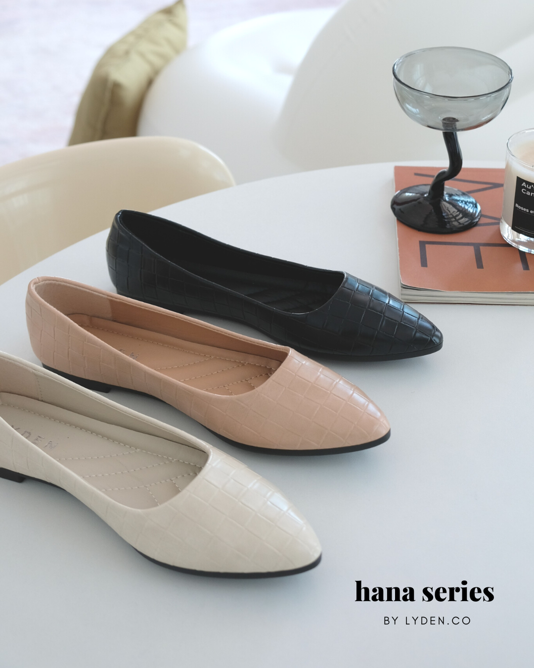 Lyden Hana Series Flats - Classic Black