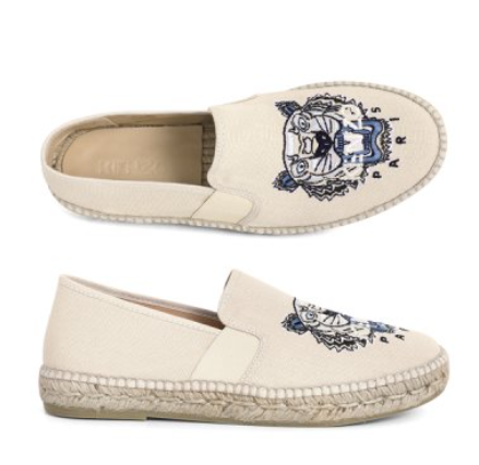 KENZO ESPADRILLE WITH TIGER LOGO PRINT BEIGE 42