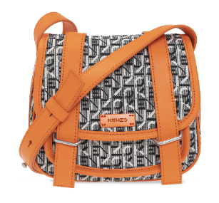 KENZO SADDLE BAG WITH FLAP AND WORDS DESIGN ORANGE