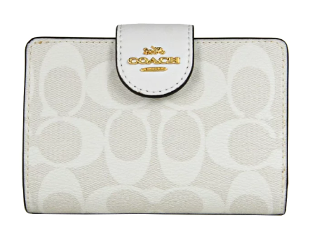 COACH SHORT WALLET CLASSIC LOGO WITH CLIP CLASSIC WHITE