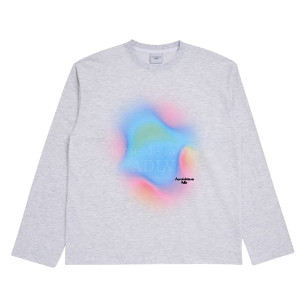 ADLV RAINBOW GRADATION ARTWORK LONG SLEEVE T-SHIRT (GREY, SIZE 1)