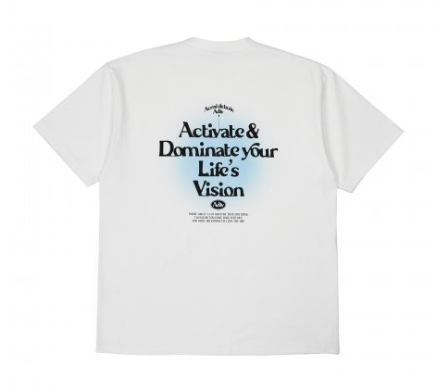 ADLV BACK SPREAD SLOGAN SHORT SLEEVE T-SHIRT (BLUE, SIZE 1)